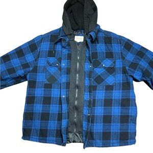Boston Traders Blue and Black Plaid Shirt Jacket